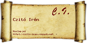 Czitó Irén névjegykártya